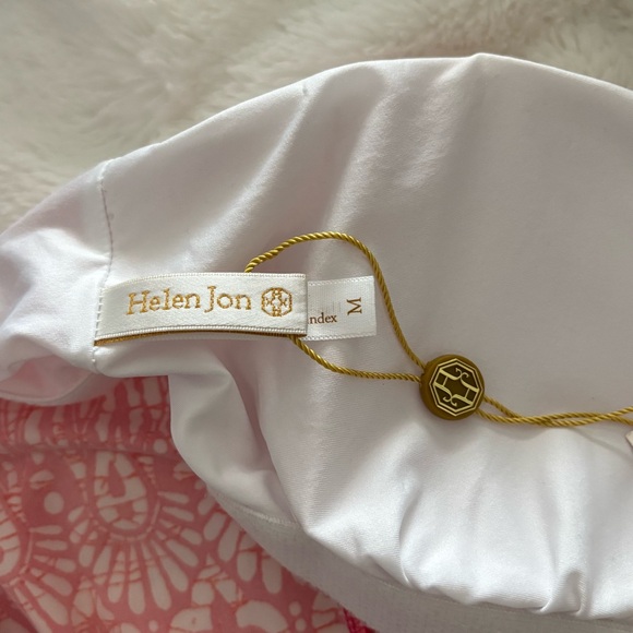 Helen Jon Jolie Bandeau Dress in Island Batik/Watermelon Pink Size Medium NEW - Picture 9 of 14